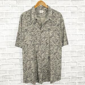 Faherty Men's Floral Button up Shirt Hemp greenish gray 2XL